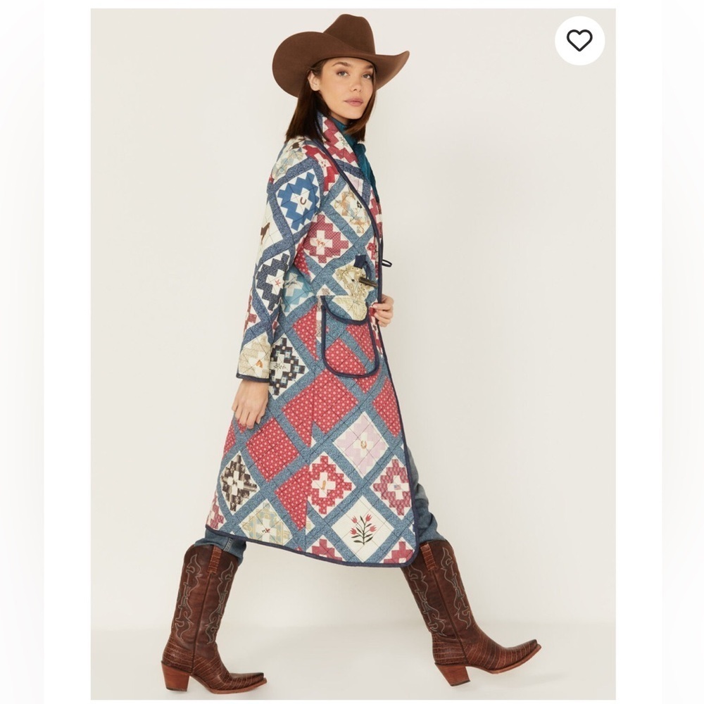 Tasha Polizzi Quilted Patchwork Coat quilt print midi western Boot Barn XL - Picture 4 of 11